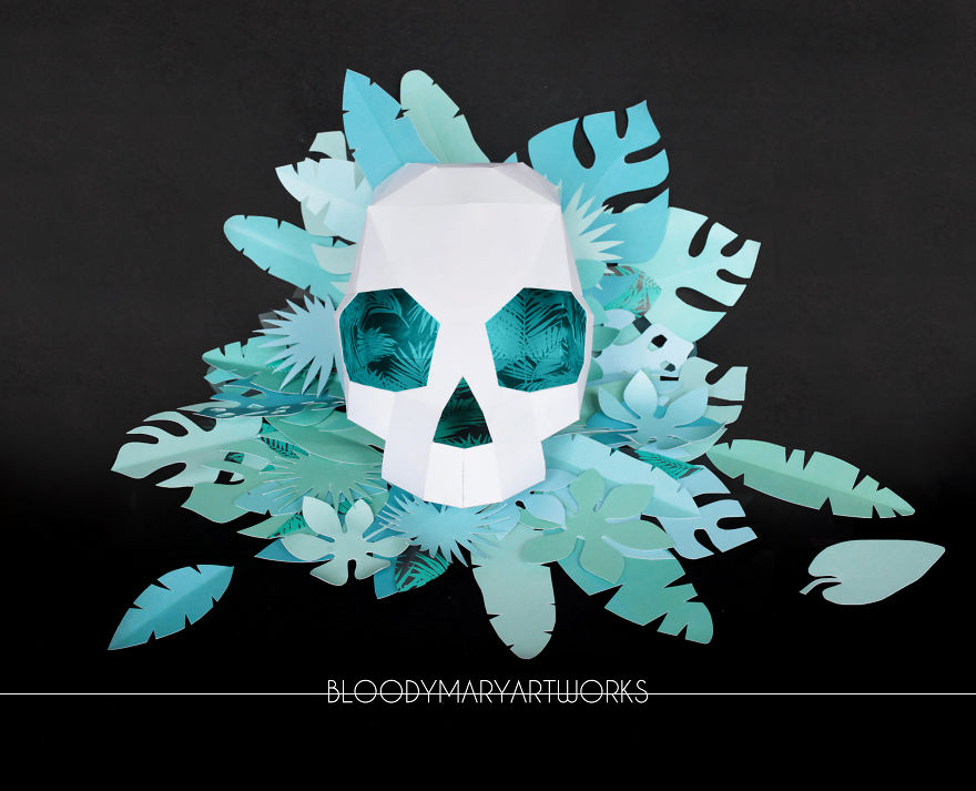 Here Are Some Of My "Skullpture", 3d Paper Skulls