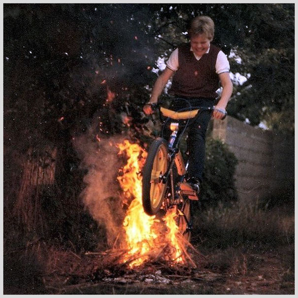 Me On My Tuff Burner In The Early 80s. We Made The Fire Bigger And Used A Small Ramp In The End.