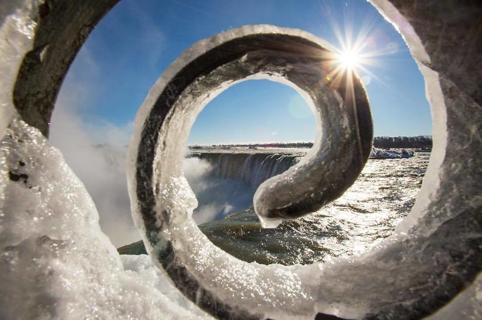 One Last Photo From My Recent Visit At Niagara Falls. It’s A Place I Enjoyed Visiting, I Went Under The Falls, Spent Time With The Butterflies And Visited The Indoor Flower Garden While Of Course Walking Along The Seawall Of The Falls! I’m Always Looking For Something Different To Capture And This Is The One Shot I Preferred The 3 Elements Of Ice Water And The Sun Completed The Composition. Hope You Like It. 😀