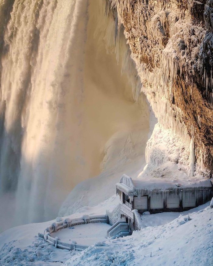 Winter Mornings At Journey Behind The Falls Make For Some Of The Most Spectacular Photos! The Warm Light Creating An Inviting Glow That Stands In Stark Contrast To The Ice And Snow That Covers The Falls And Gorge.
