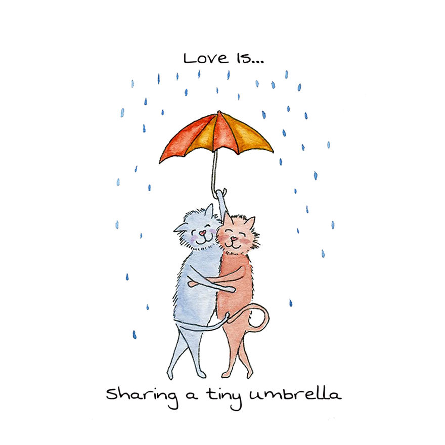 Love Is Sharing A Tiny Umbrella