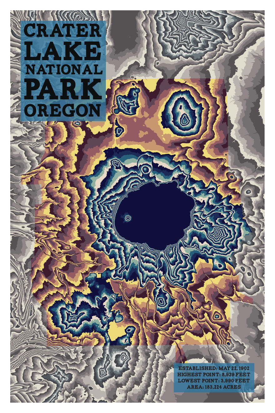I Made A Series Of National Park Topography Prints