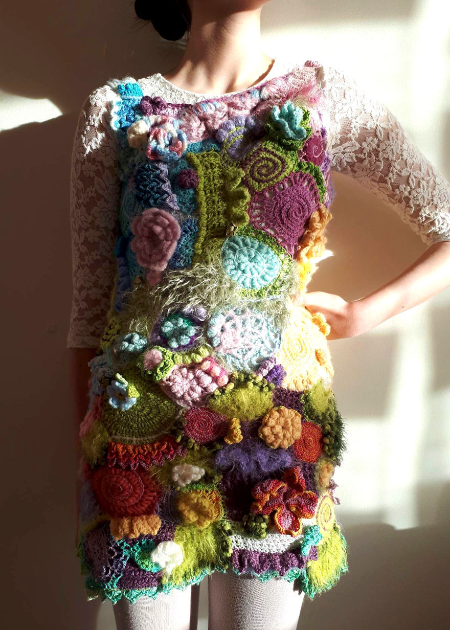 I Made A Freeform Crocheted Dress Inspired By Spring I Made A Freeform Crocheted Dress Inspired By Spring