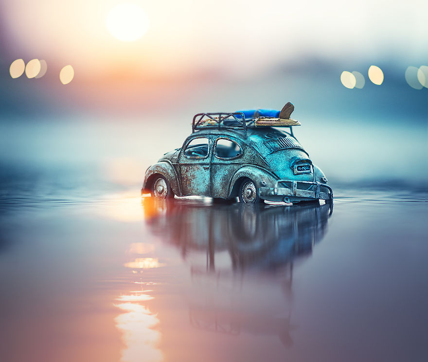 I Create Whimsical Images Using Miniature Model Cars