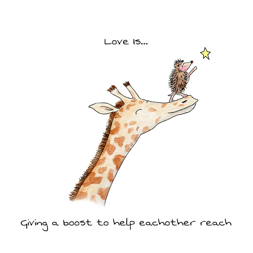 Love Is Giving A Boost To Help Each Other Reach