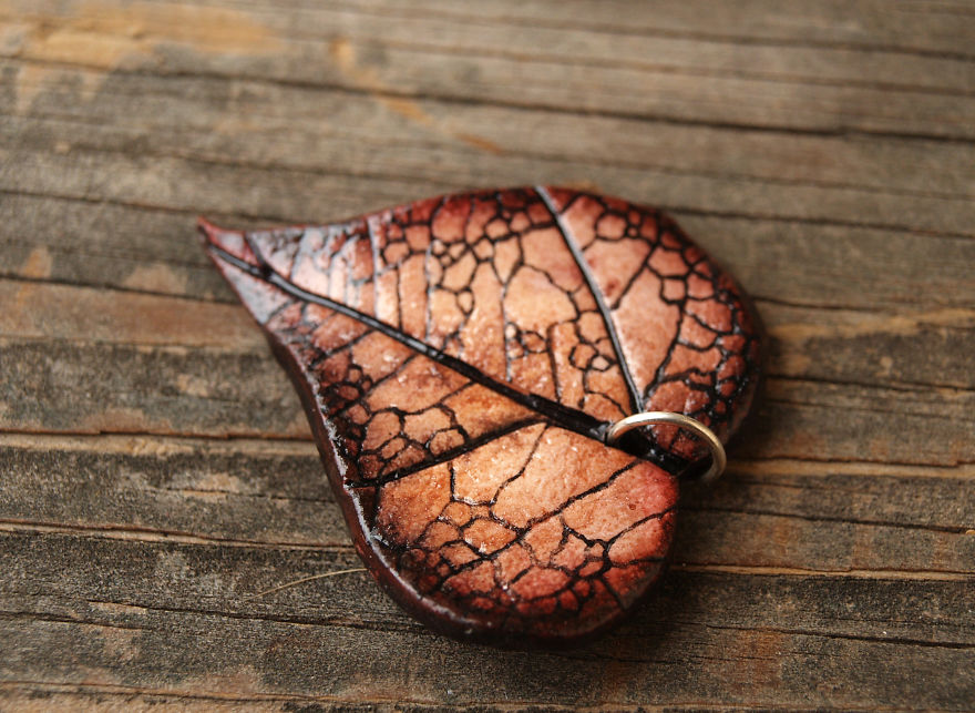 Heart Shaped Leaf Pendants
