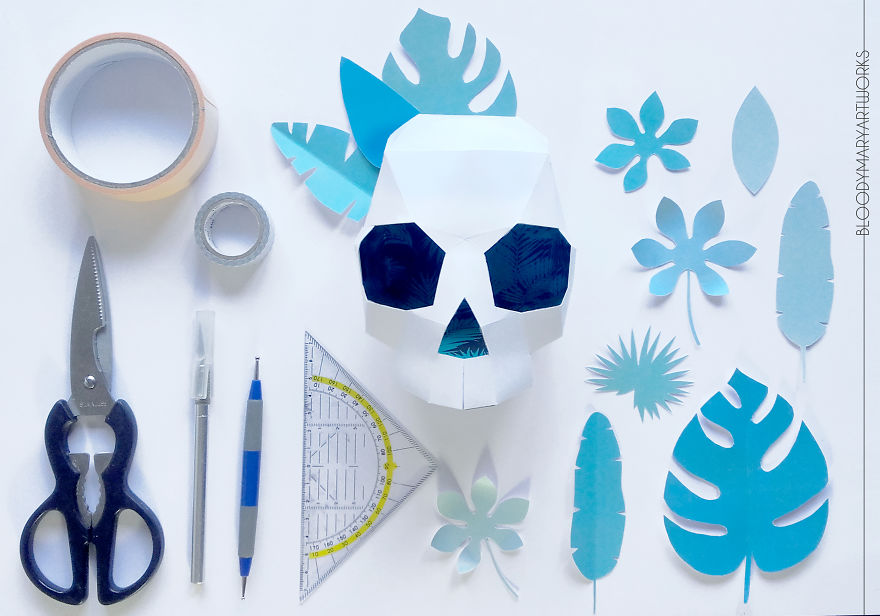 Here Are Some Of My "Skullpture", 3d Paper Skulls