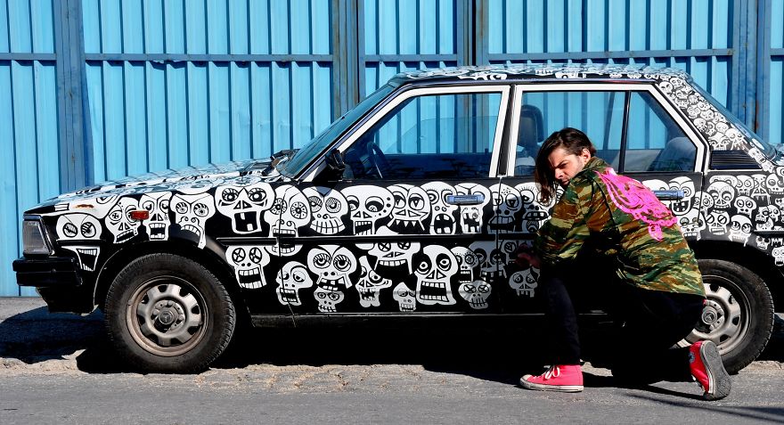 I Painted 1000 Skulls All Over My Car