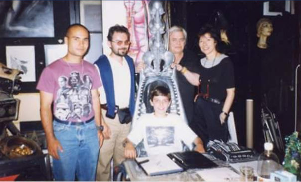 Me And My Father At H.r.giger's House With His Ex-Wife Mia And Assistant. Year 1997. I Was 13...