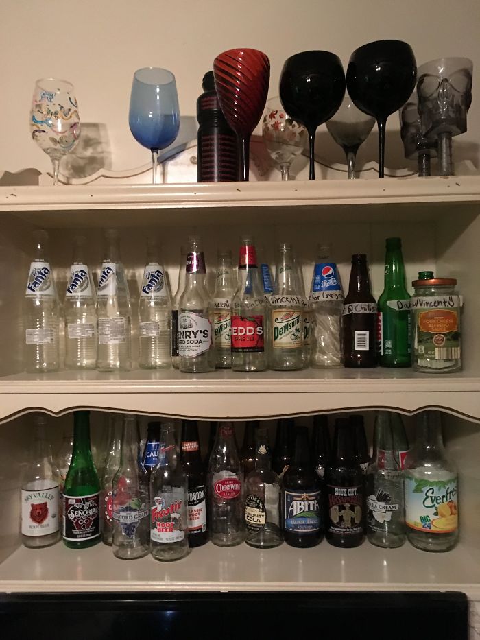 I Collect Glass Bottles And Wine Glasses.
