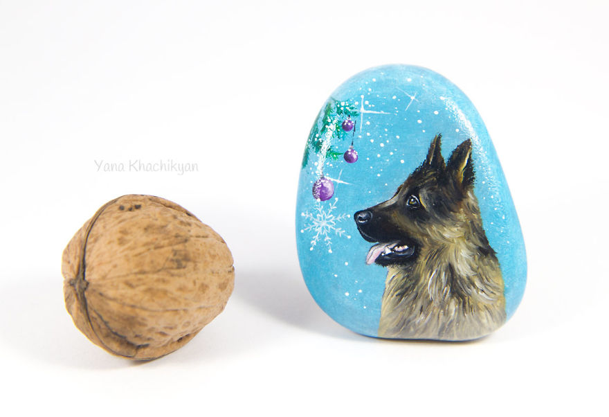 I Painted Cute Dogs On Sea Stones To Celebrate The Year Of The Dog