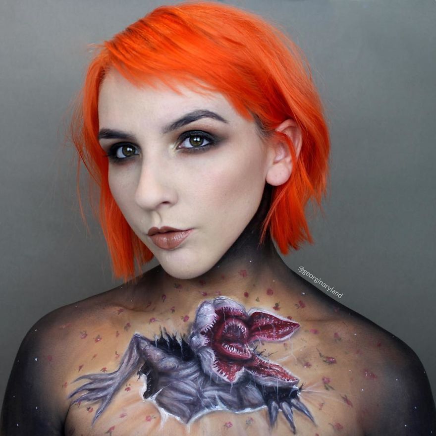 Makeup Artist Georgina Ryland Is Using Her Body As A Canvas On Instagram Creating True Masterpieces