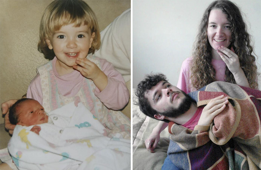 My Brother And I Recreated Our Childhood Photos For Our Parent's 30th Anniversary