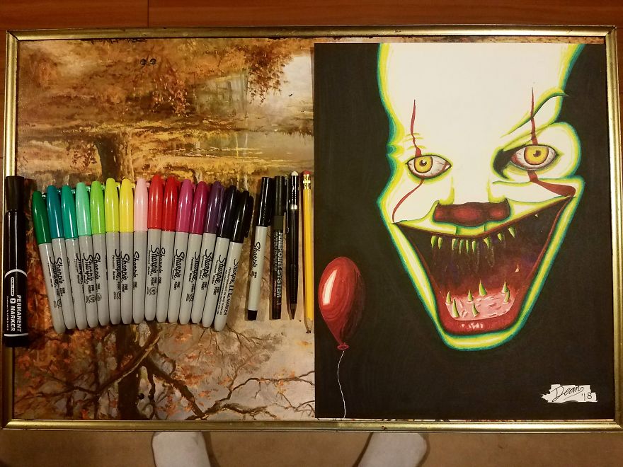8 Days Of Horror Sharpie Drawing