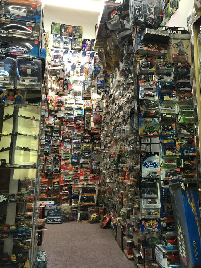 My Husbands Hotwheels Collection. This Is One Very Small Coroner Of His Store. Which Is More Of A Museum/storage Than Retail.