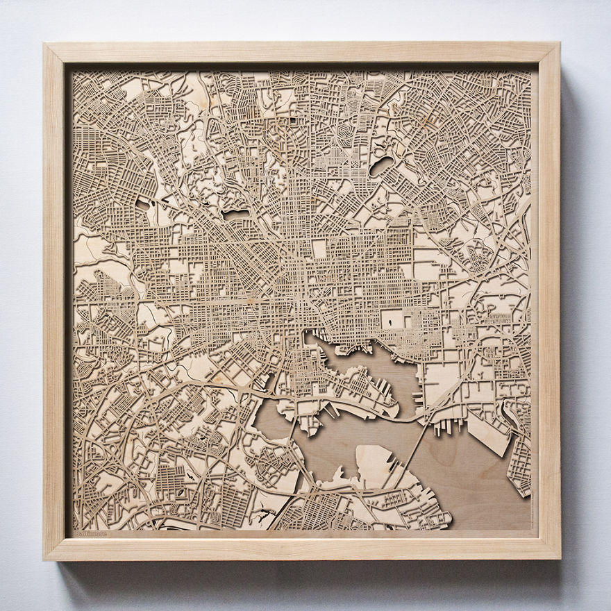 30+ Wooden City Maps That Will Make You Search For Your House!