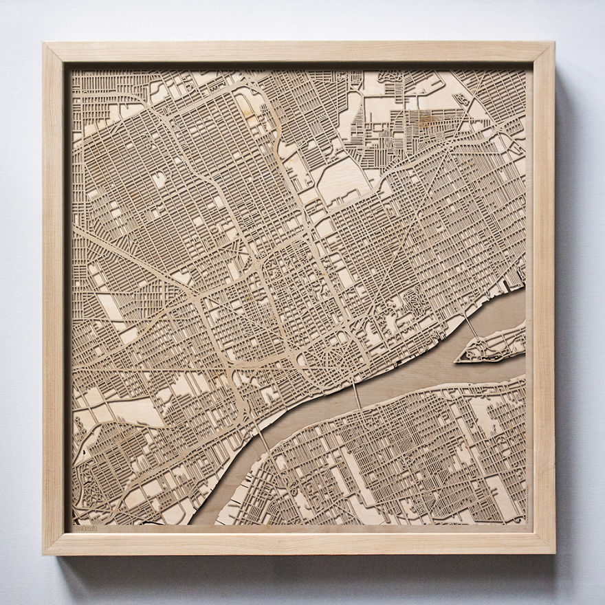 30+ Wooden City Maps That Will Make You Search For Your House!