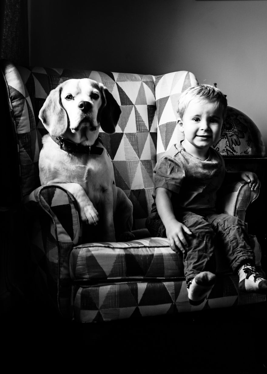 I’ve Taken A Picture Of My Son And Beagle Every Month For The Last Three Years In The Same Chair
