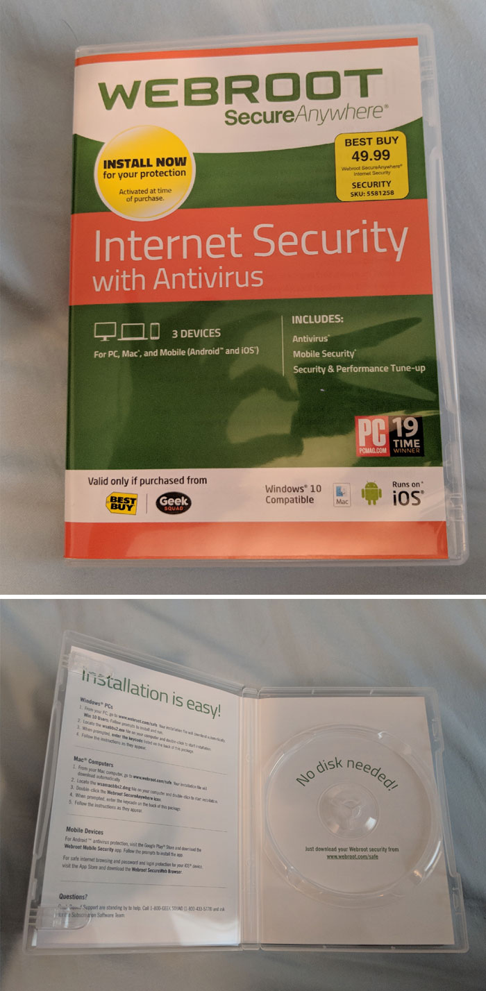 This Antivirus Software My Dad Bought Is Literally An Empty Case With A Code On The Back