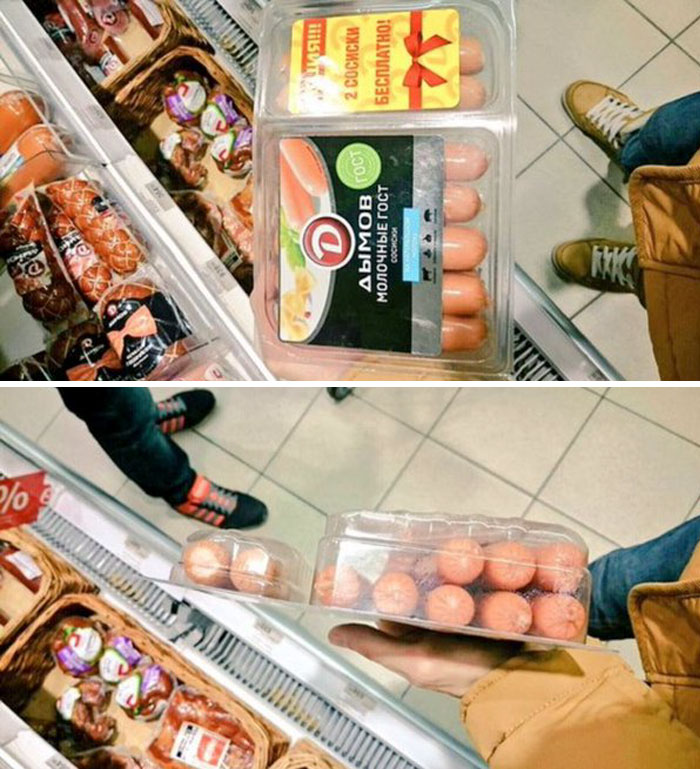 Typical Sale In Russia. Buy A Pack, Get A 2 Hot Dogs Free