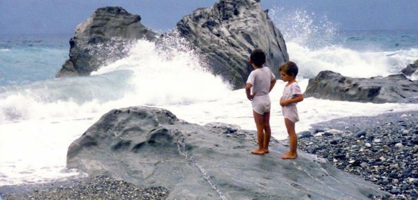 Me And My Sister Taking A Break From Playing With The Waves. Pelion, Greece, 1986