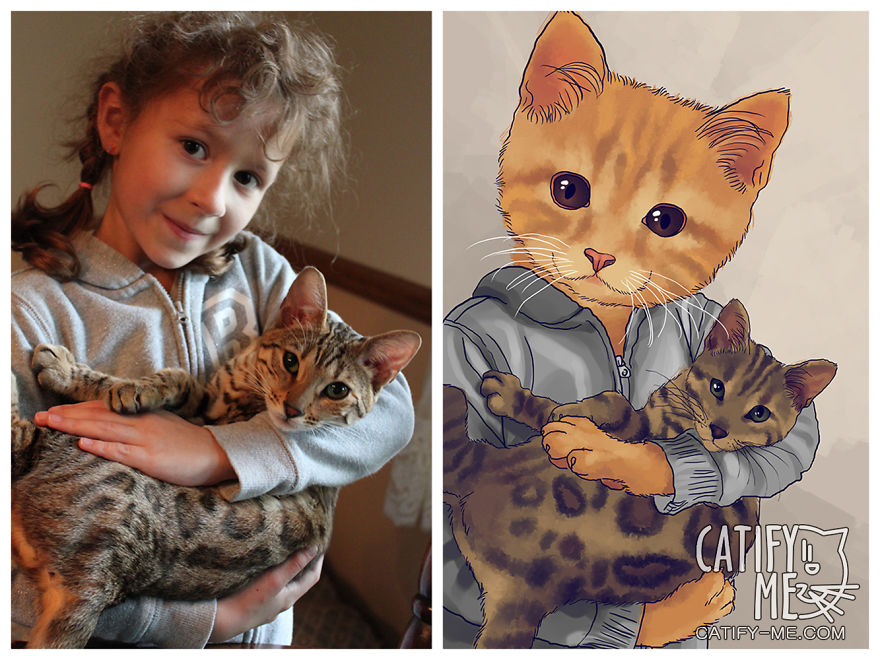 Digital Artist Turns Regular People Into Amazing Cats