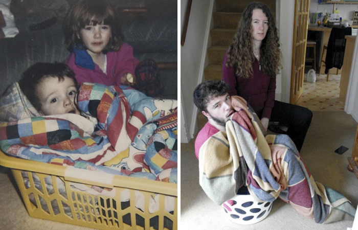 My Brother And I Recreated Our Childhood Photos For Our Parents’ 30th Anniversary