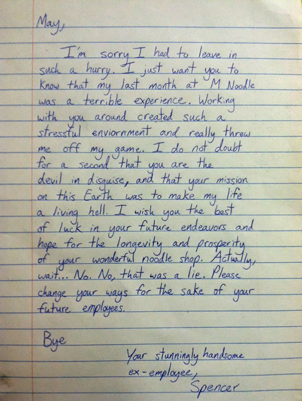 My Friend's Resignation Letter