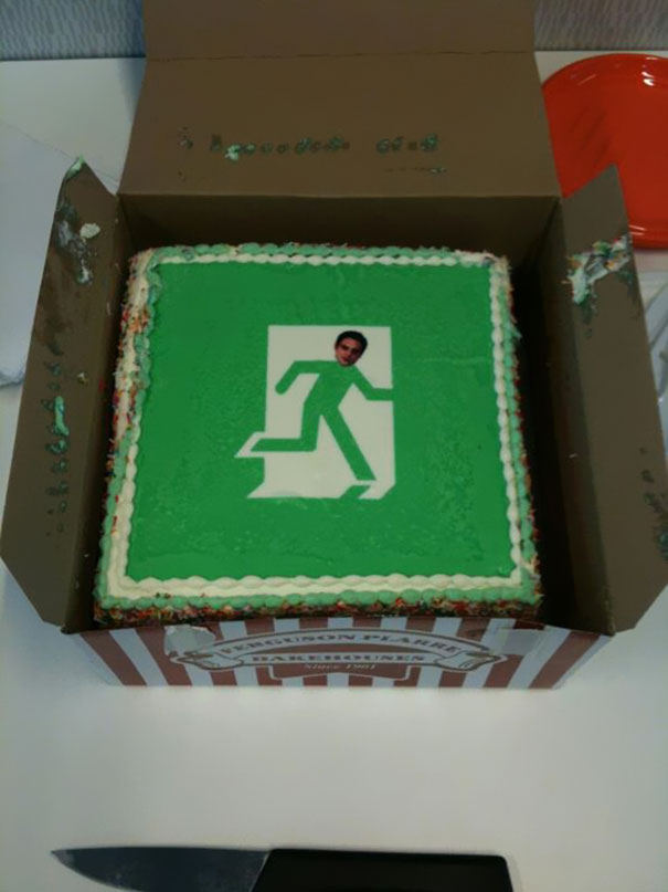 My Buddy Quit His Job Today, Announced The News To His Co-Workers With This Cake