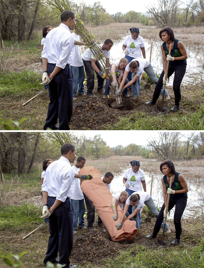 The Obamas Planting Trees