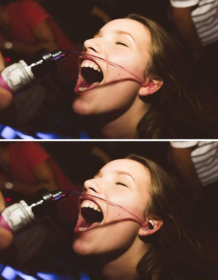 Girl Accidently Getting Drink Poured In Her Ear