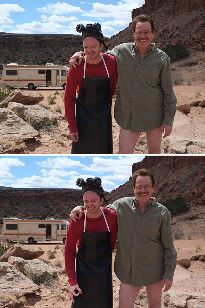 Aaron Paul And Bryan Cranston On The Set Of Breaking Bad