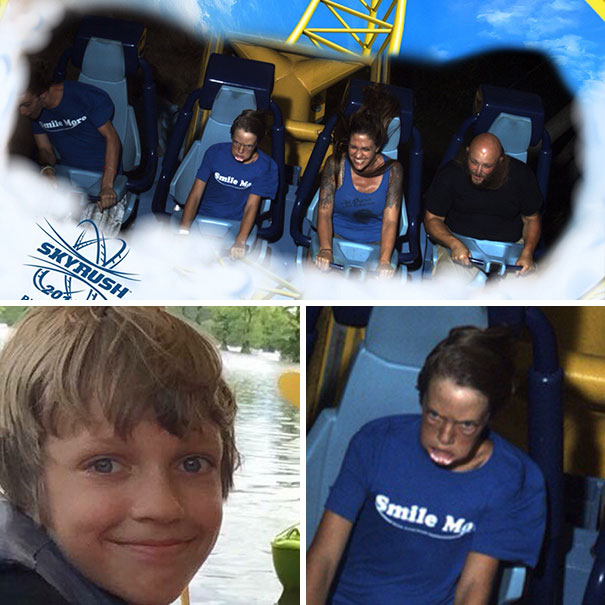 This Roller Coaster Photo Will Haunt My Son Forever. (His Normal Face For Reference)