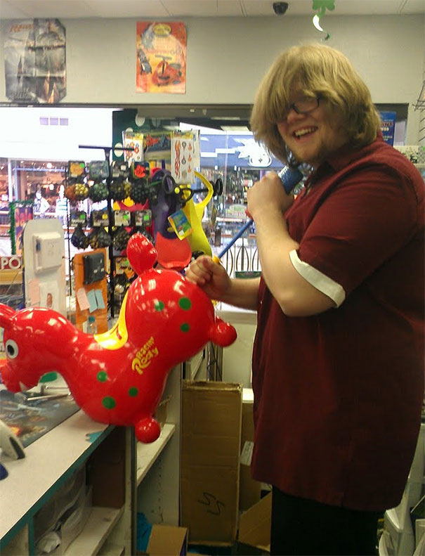 I Work At A Game/Toy Store. We Got These New Inflatable Horses Kids Can Ride. This Is How You Inflate Them