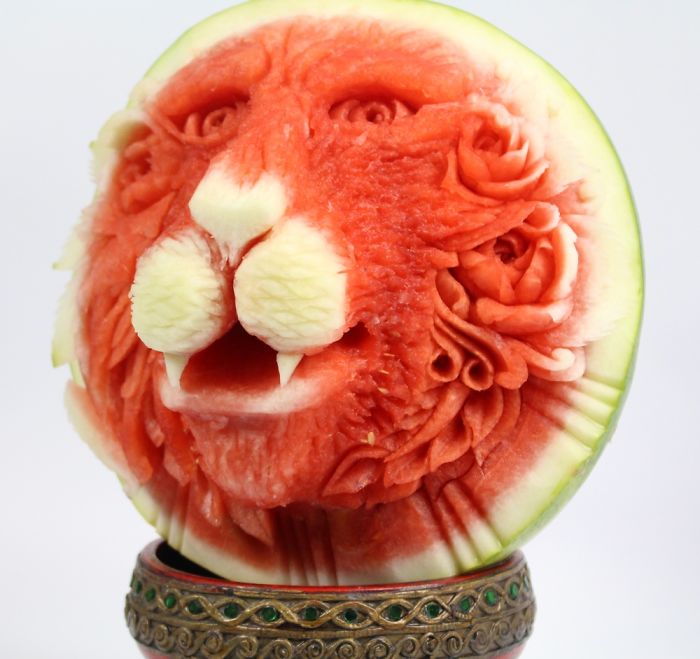 It Took 2 Hours To Turn This Watermelon Into A Lion