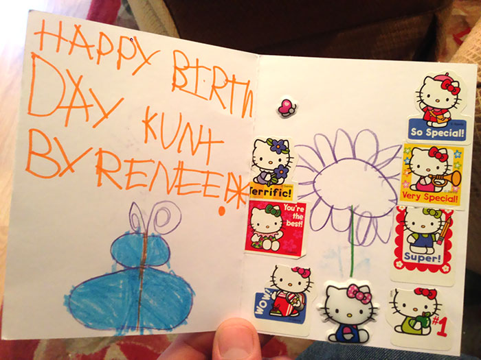 My Brother Just Opened His Card From My 5 Year Old Niece. His Name Is Kurt