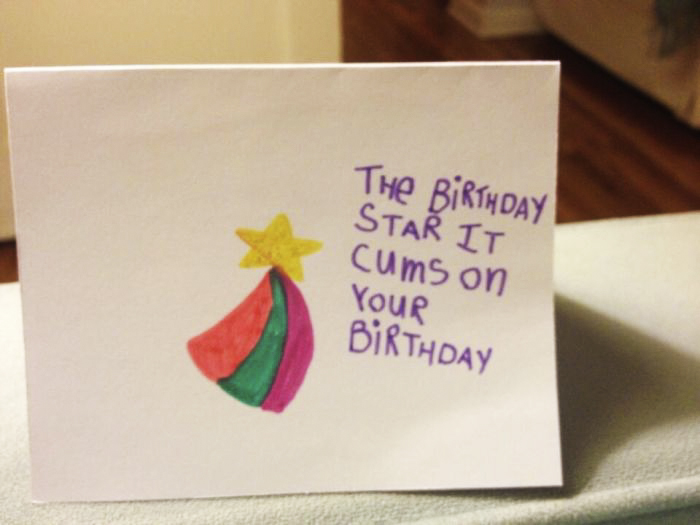 My Friend Got This Card From A Little Kid On Her Birthday