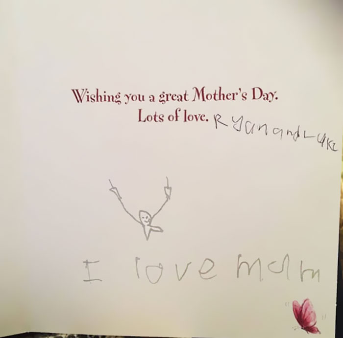 When Your Kid Adds From Himself To A Mother's Day Card