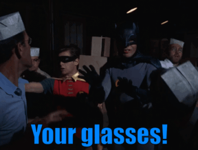 In 1966, Batman Has A Strict Policy About Not Hitting A Man With Glasses. By 1989, In The Movie "Batman", He Hits A Man Wearing Glasses Without Hesitation