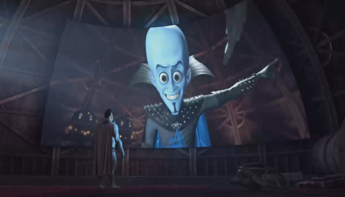 Lin Megamind (2010), Metro Man (Brad Pitt) Is Caught Having Faked His Death And Explains To Megamind And Roxanne That On The Day He Did It, He Used His Super Speed To Go For A Walk And Clear His Head. In The Live Feed Projections, You Can See Him Blip Out For A Tenth Of A Second And Blip Back