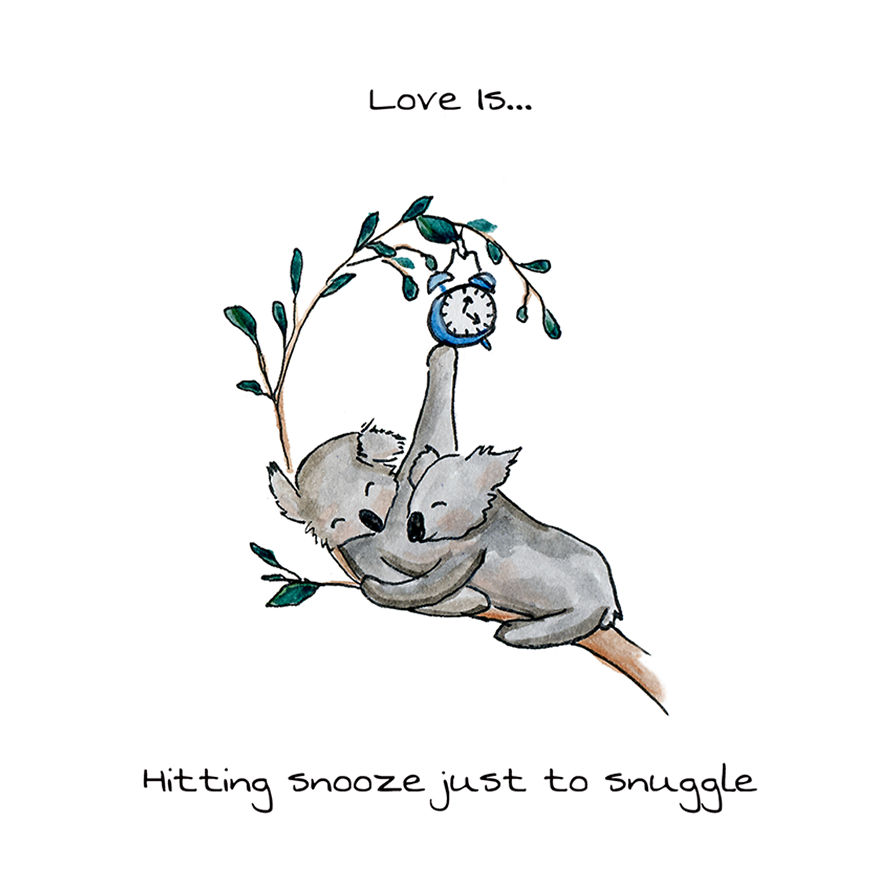 I Drew Animal Illustrations That Display The Little Ways We Show Love |  Bored Panda