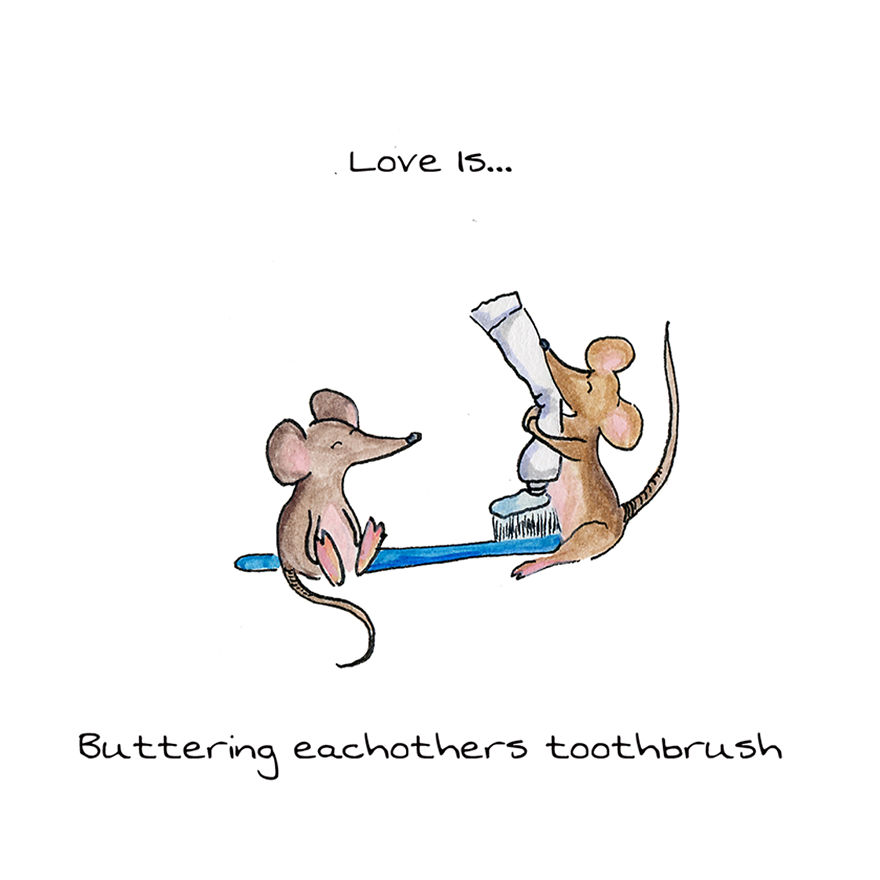 Love Is Buttering Eachothers Toothbrush