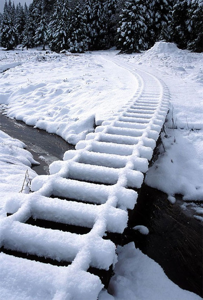 These Snow Covered Train Tracks