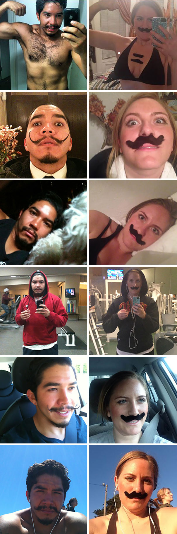 On January 1, 2013 My Phone Escaped Me And Somehow Fell Into The Hands Of A Man With A Killer Mustache. Thanks To Apple And Some Kinks In The Cloud, I Receive All Of His Pictures In My Photo Stream. Here Are His Selfies As Re-Enacted By Yours Truly