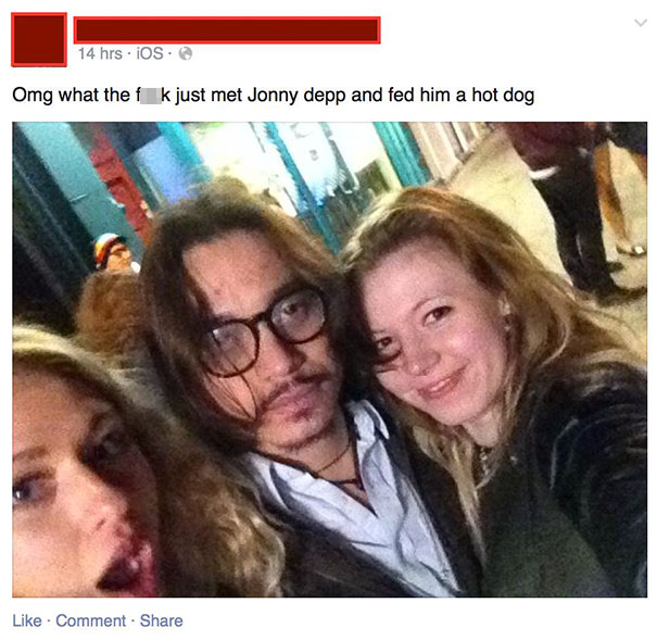 Johnny Depp Got A Free Hot Dog