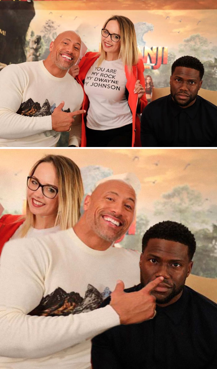 The Rock & Kevin Hart With A Fangirl