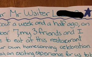 Waiter Gets Frustrated When Customers Tip Him Only $3.28, Doesn't Expect This Surprise The Next Day