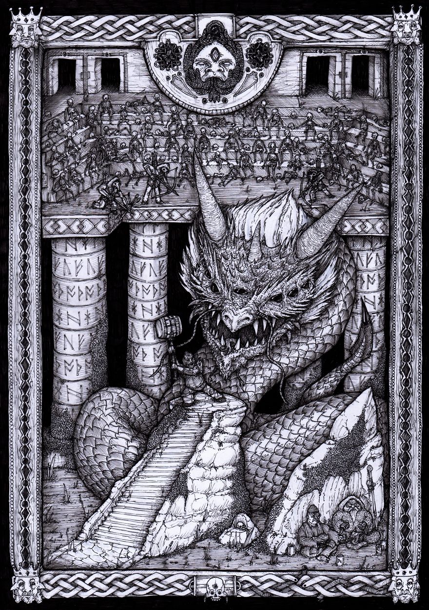 18 Awesomely Detailed Dark Fantasy Drawings