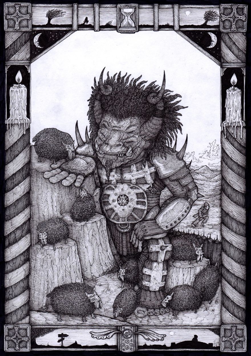 18 Awesomely Detailed Dark Fantasy Drawings