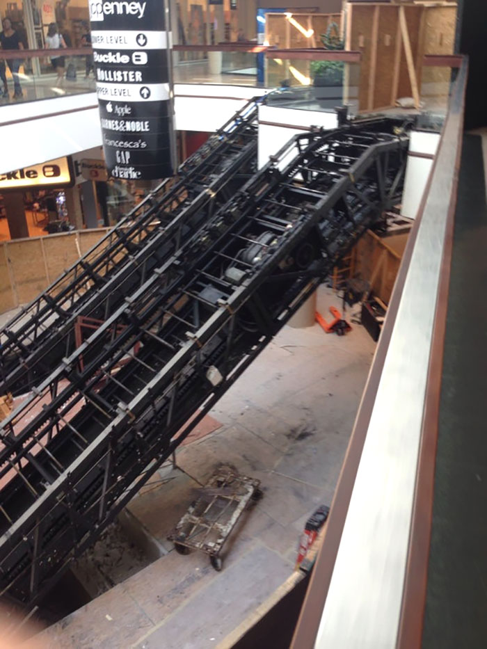 This Is What It Looks Like When An Escalator Is Being Built
